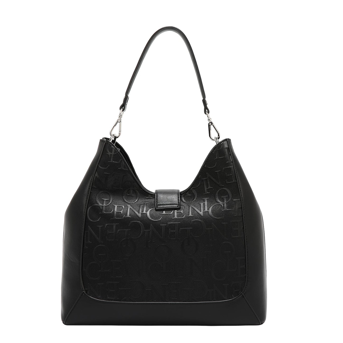 BOLSO DE HOMBRO GRANDE ELEGANCIA EN RELIEVE (NEGRO)-4
