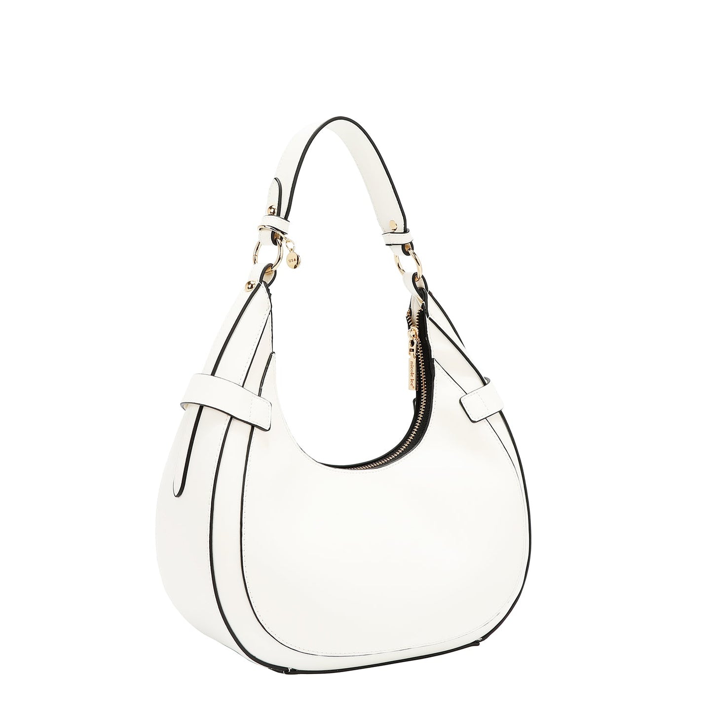 BOLSO DE HOMBRO CON RECORTE GEOMÉTRICO (BLANCO)-4