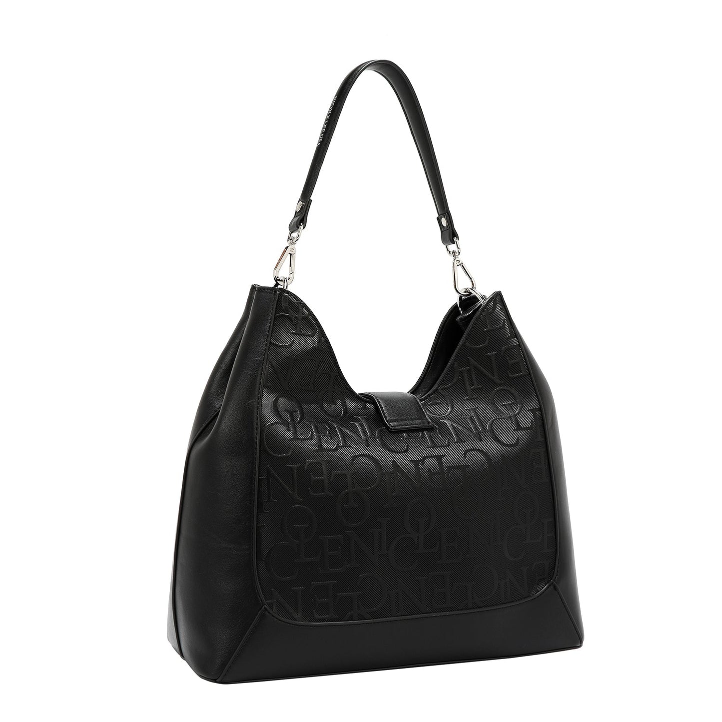 BOLSO DE HOMBRO GRANDE ELEGANCIA EN RELIEVE (NEGRO)-3