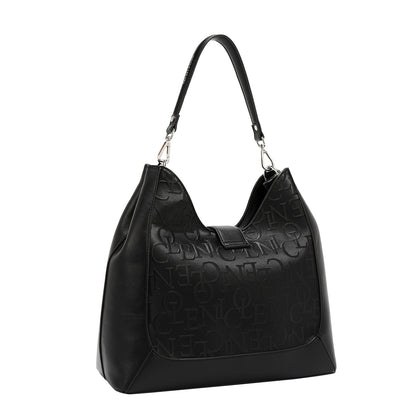 BOLSO DE HOMBRO GRANDE ELEGANCIA EN RELIEVE (NEGRO)-3