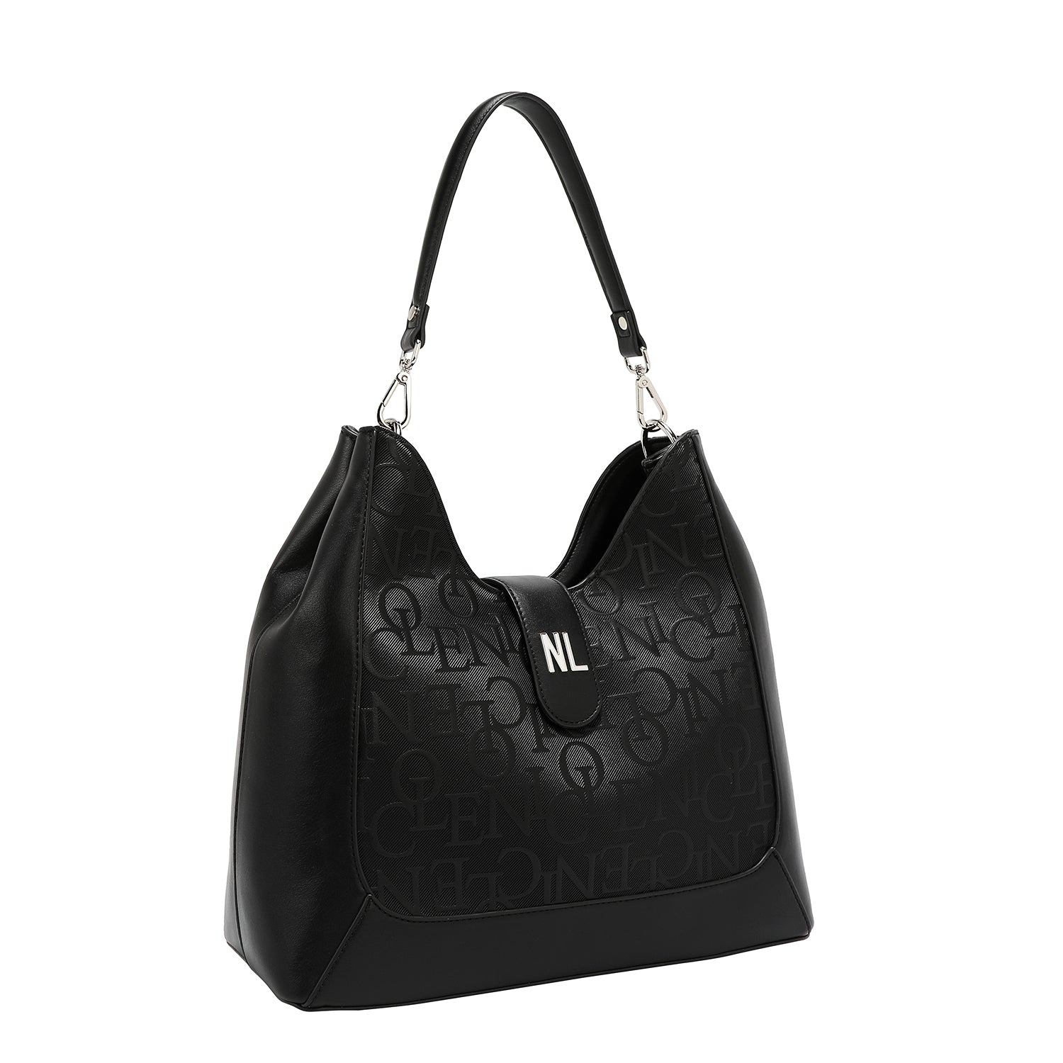 BOLSO DE HOMBRO GRANDE ELEGANCIA EN RELIEVE (NEGRO)-1