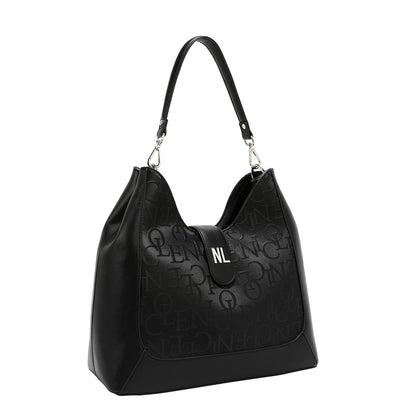 BOLSO DE HOMBRO GRANDE ELEGANCIA EN RELIEVE (NEGRO)-1
