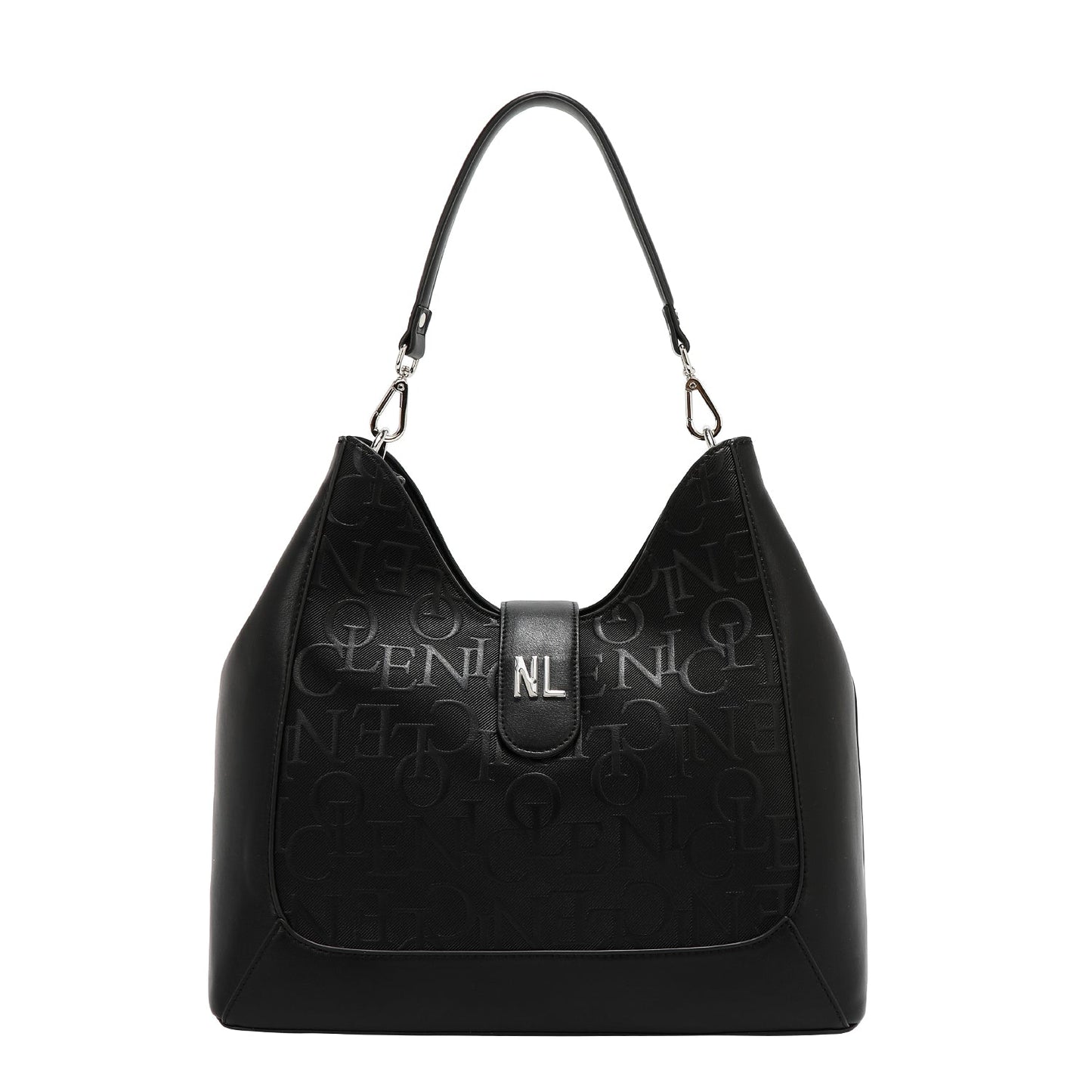 BOLSO DE HOMBRO GRANDE ELEGANCIA EN RELIEVE (NEGRO)-0
