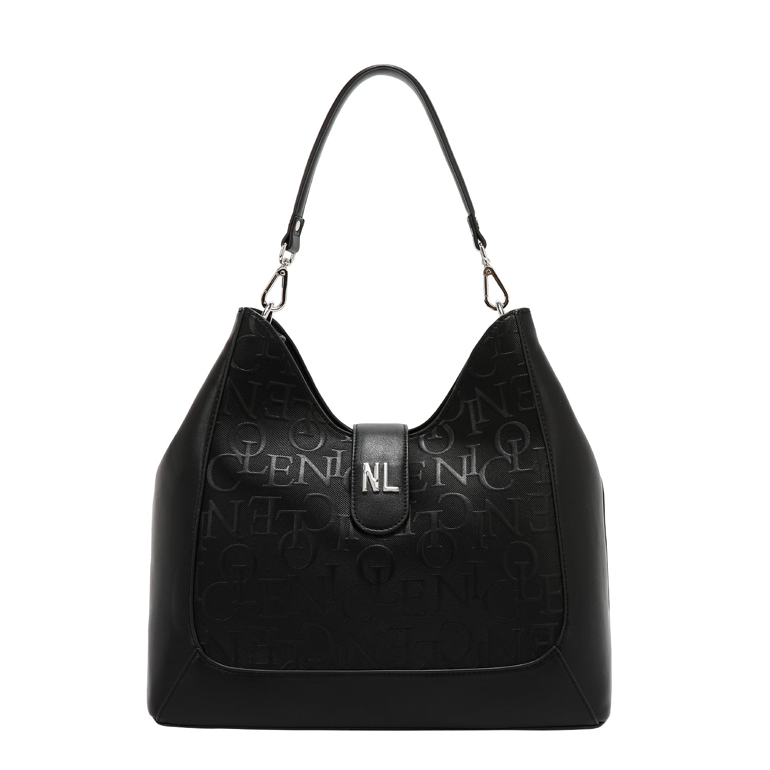 BOLSO DE HOMBRO GRANDE ELEGANCIA EN RELIEVE (NEGRO)-0