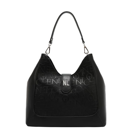 BOLSO DE HOMBRO GRANDE ELEGANCIA EN RELIEVE (NEGRO)-0