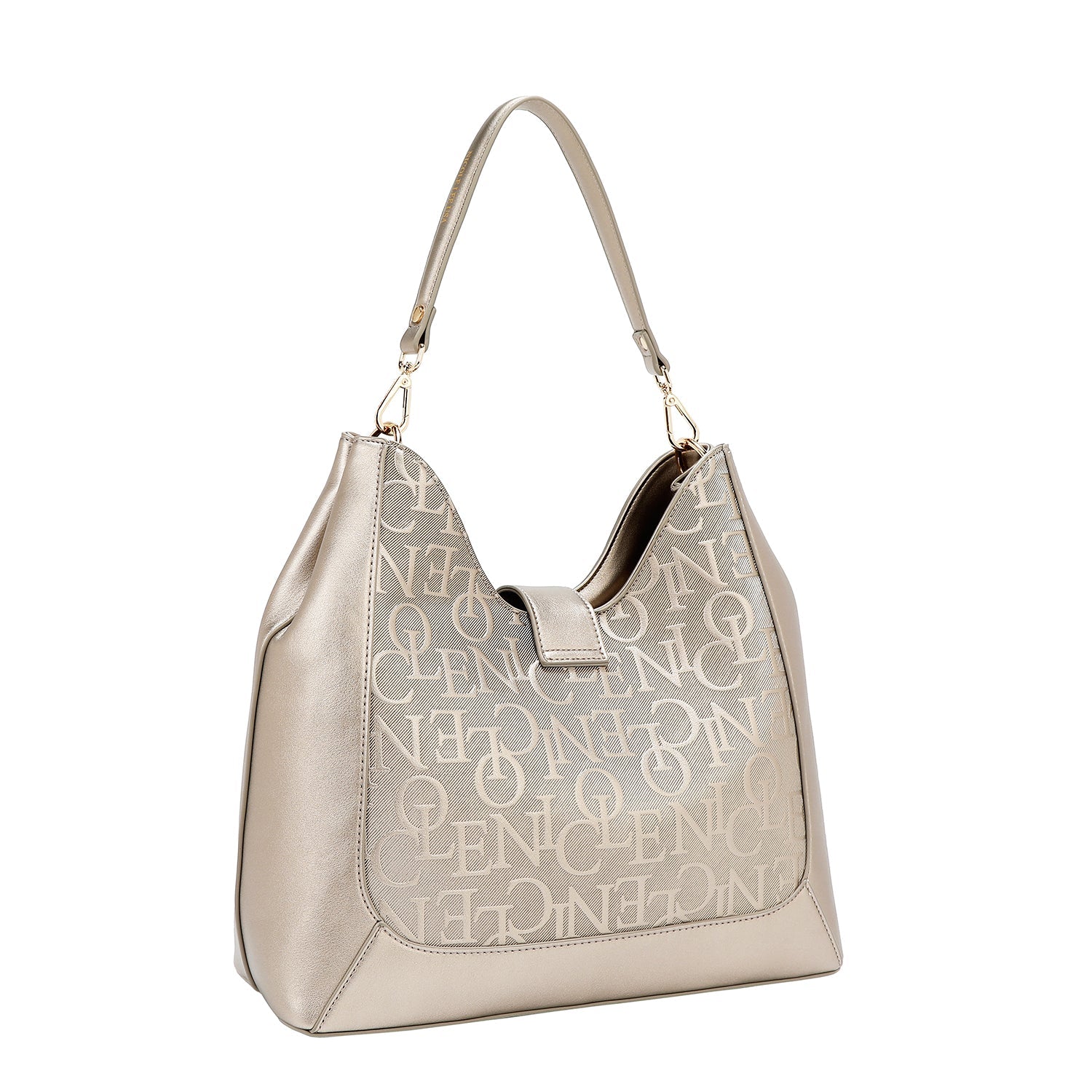 BOLSO DE HOMBRO GRANDE ELEGANCIA EN RELIEVE (CHAMPAGNE)-3