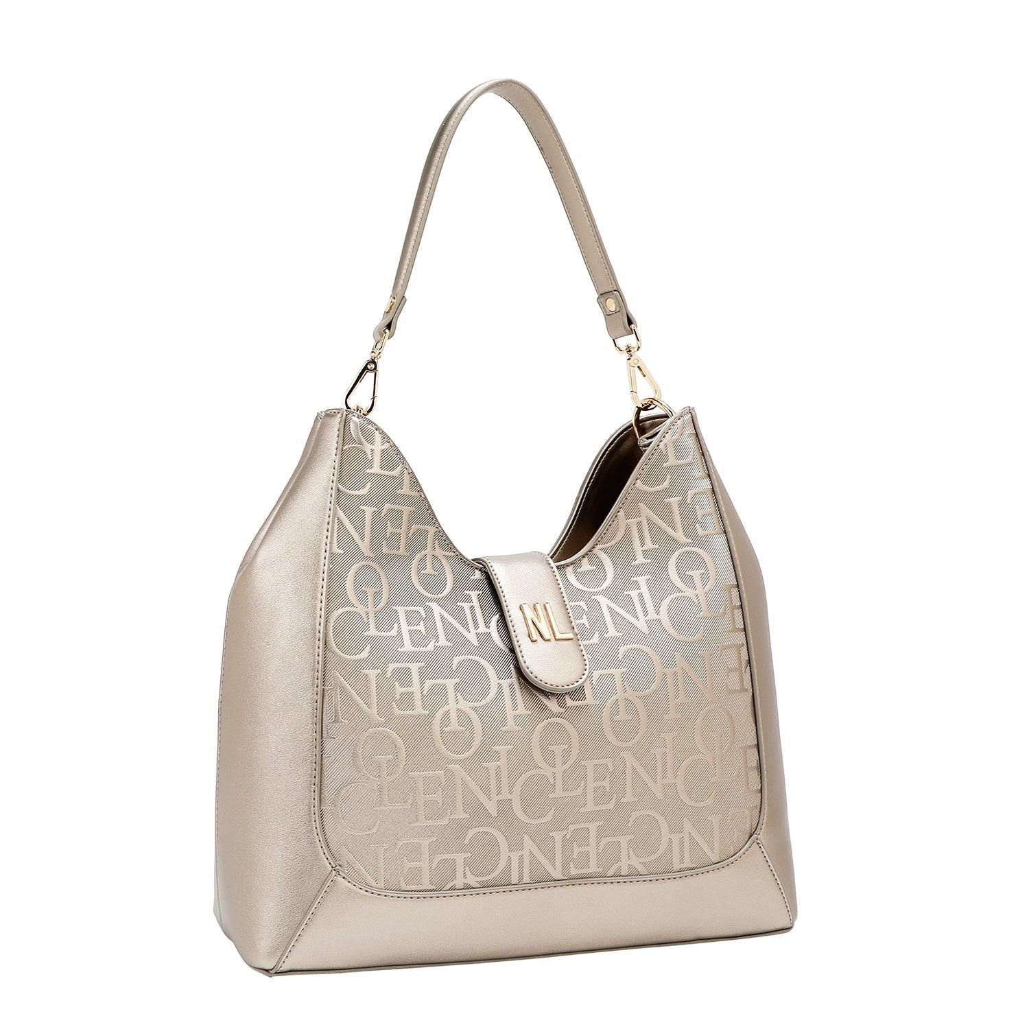 BOLSO DE HOMBRO GRANDE ELEGANCIA EN RELIEVE (CHAMPAGNE)-1