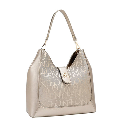 BOLSO DE HOMBRO GRANDE ELEGANCIA EN RELIEVE (CHAMPAGNE)-1