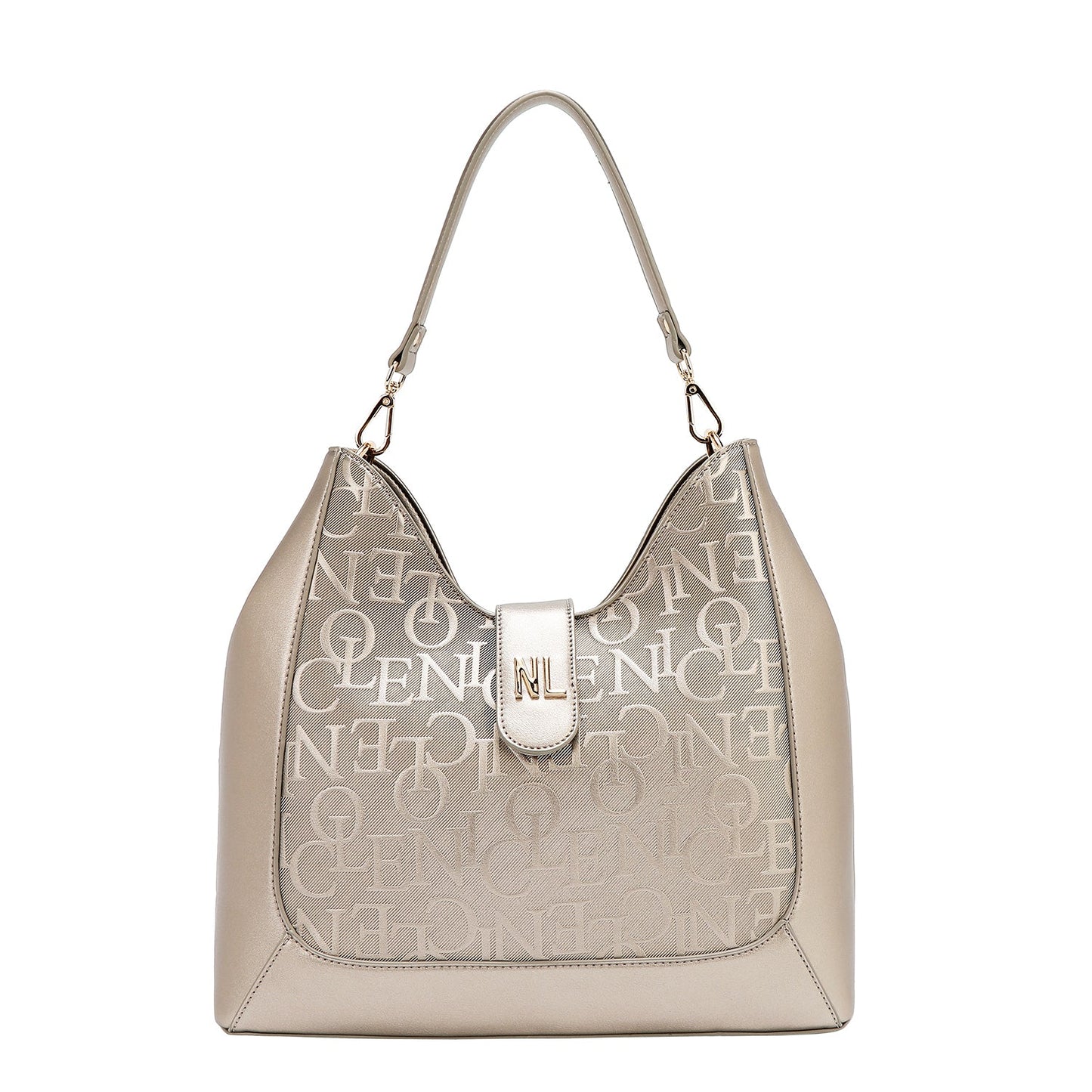 BOLSO DE HOMBRO GRANDE ELEGANCIA EN RELIEVE (CHAMPAGNE)-0