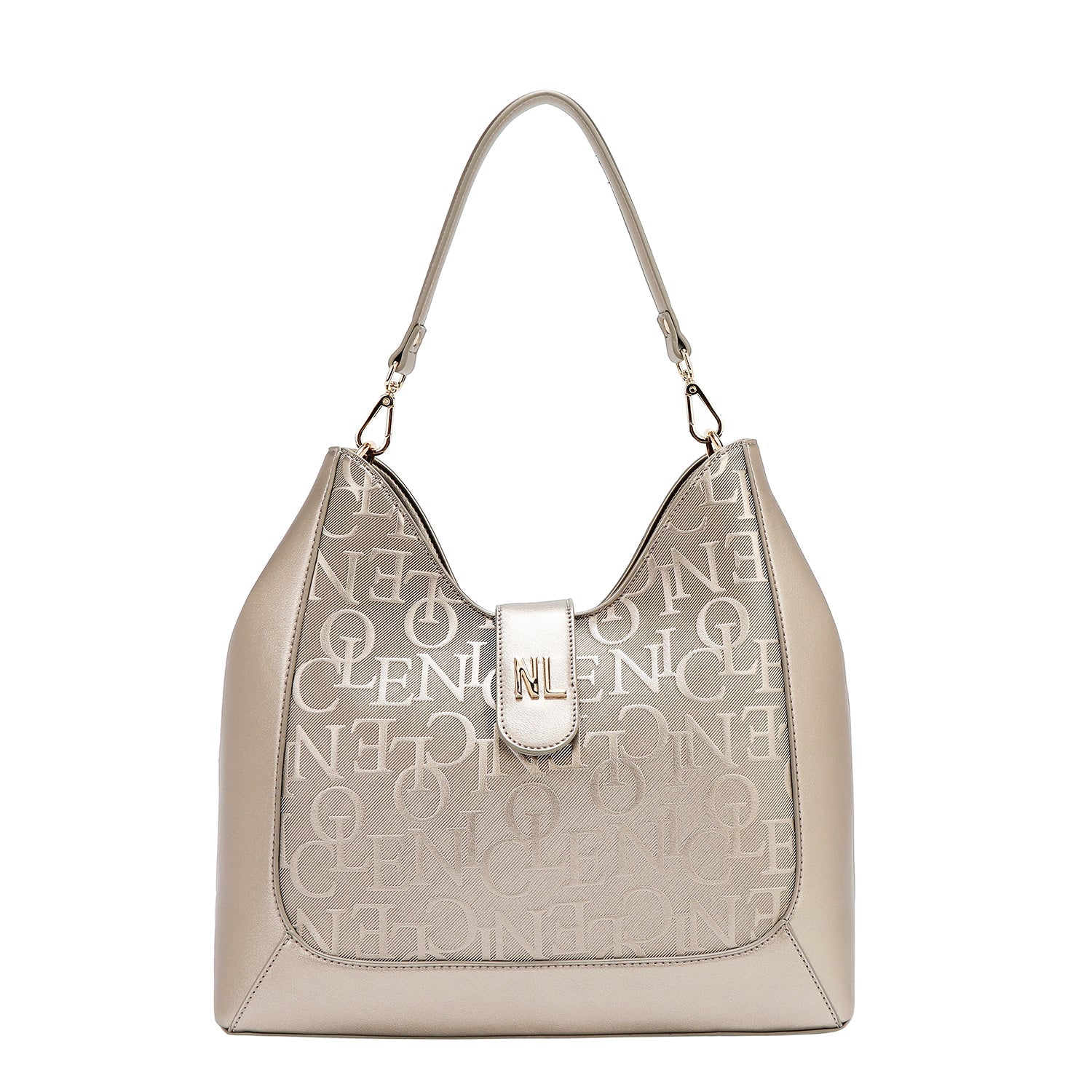 BOLSO DE HOMBRO GRANDE ELEGANCIA EN RELIEVE (CHAMPAGNE)-0