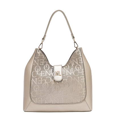 BOLSO DE HOMBRO GRANDE ELEGANCIA EN RELIEVE (CHAMPAGNE)-0