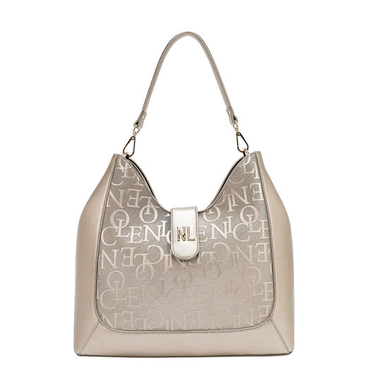 BOLSO DE HOMBRO GRANDE ELEGANCIA EN RELIEVE (CHAMPAGNE)-0