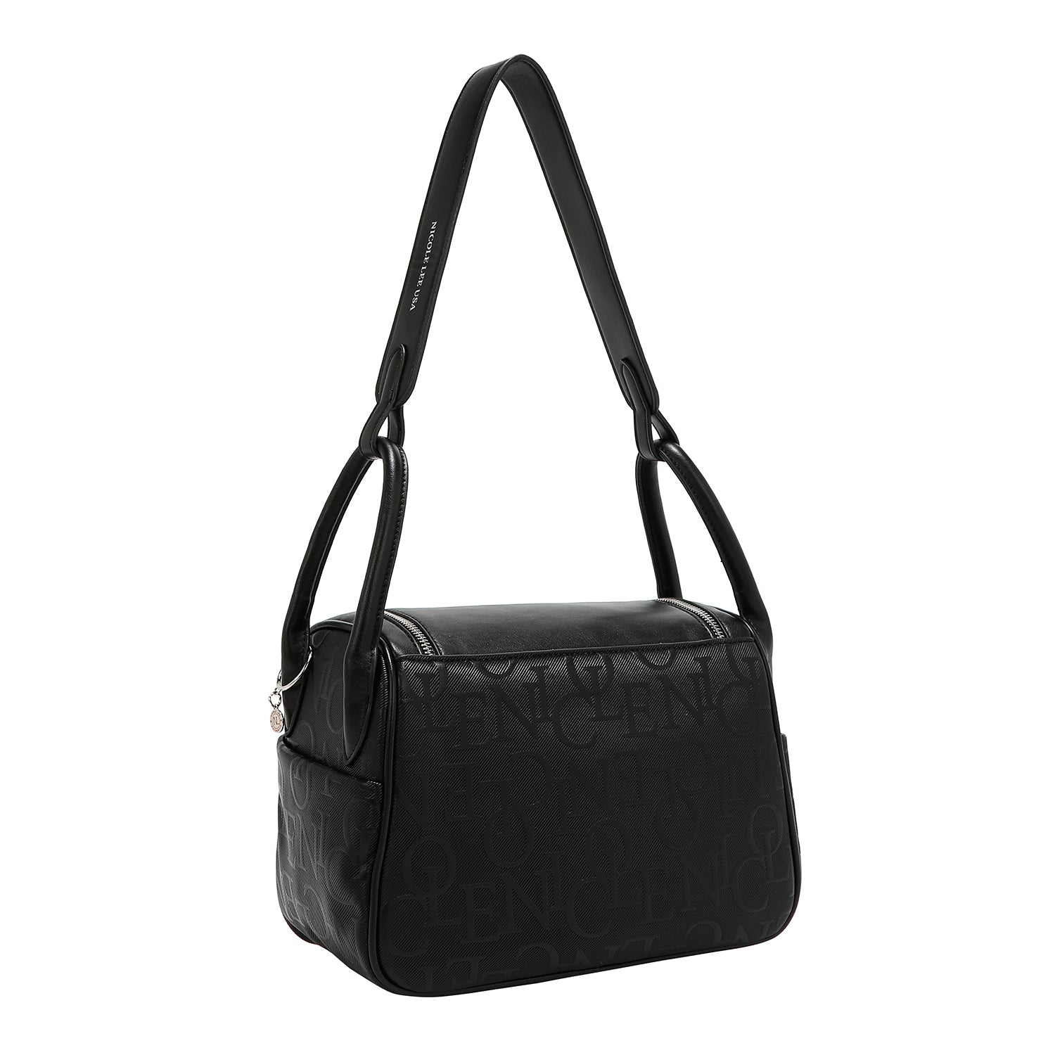 BOLSO DE HOMBRO ELEGANCIA EN RELIEVE (NEGRO)-3