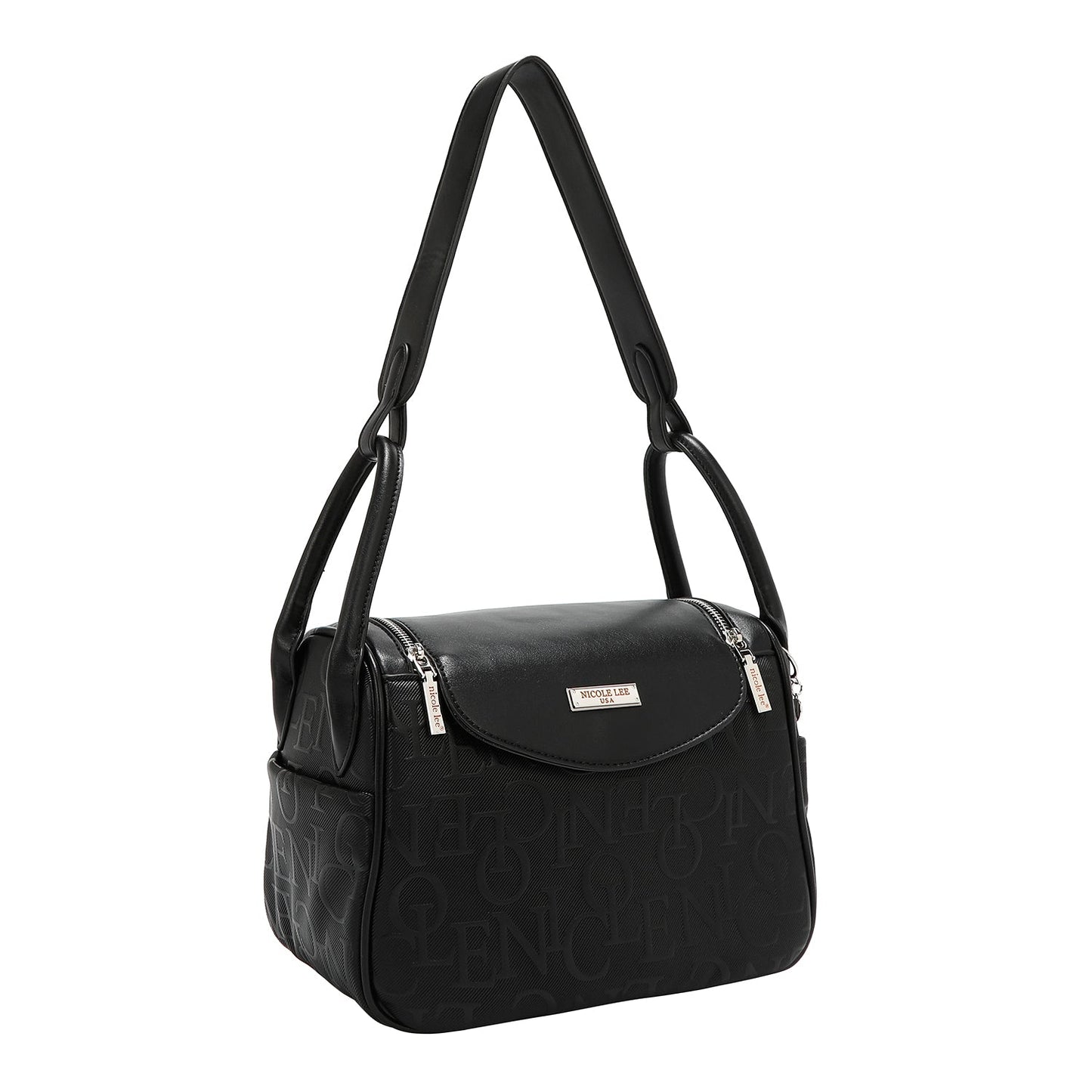 BOLSO DE HOMBRO ELEGANCIA EN RELIEVE (NEGRO)-1