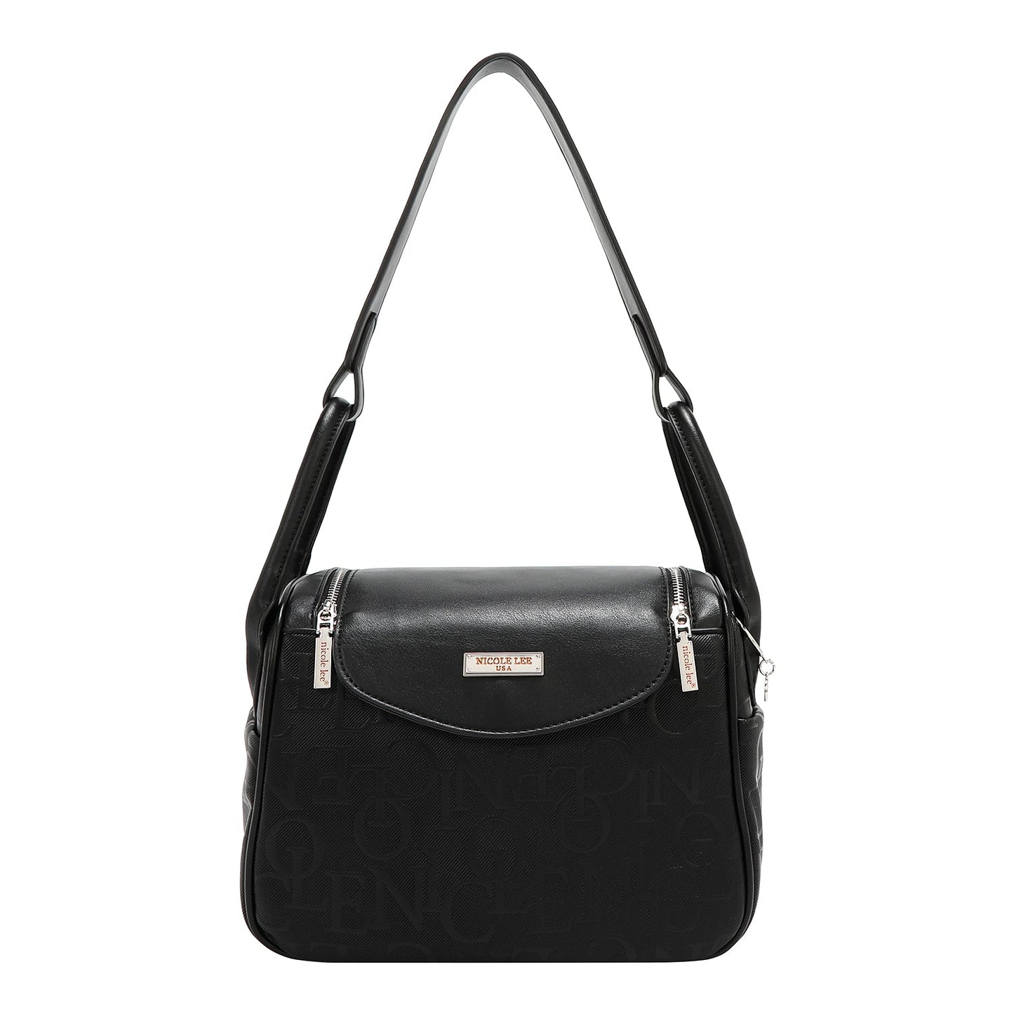 BOLSO DE HOMBRO ELEGANCIA EN RELIEVE (NEGRO)-0