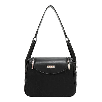 BOLSO DE HOMBRO ELEGANCIA EN RELIEVE (NEGRO)-0