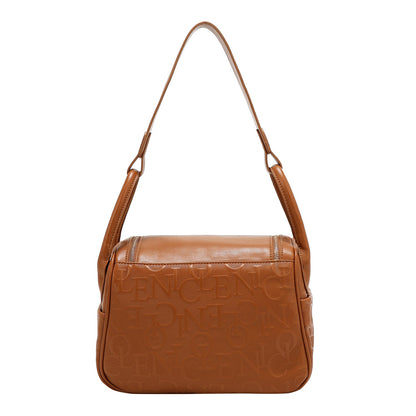 BOLSO DE HOMBRO ELEGANCIA EN RELIEVE (MARRON)-4