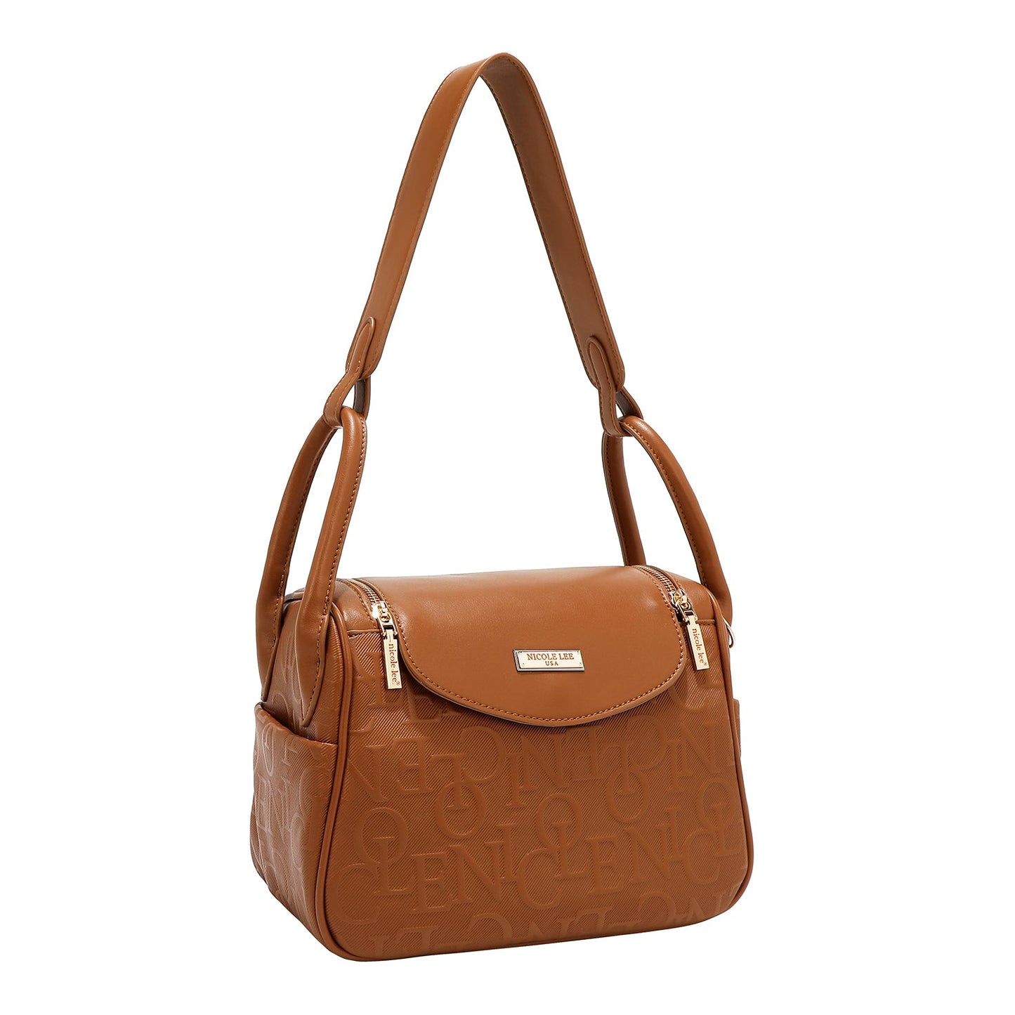 BOLSO DE HOMBRO ELEGANCIA EN RELIEVE (MARRON)-1