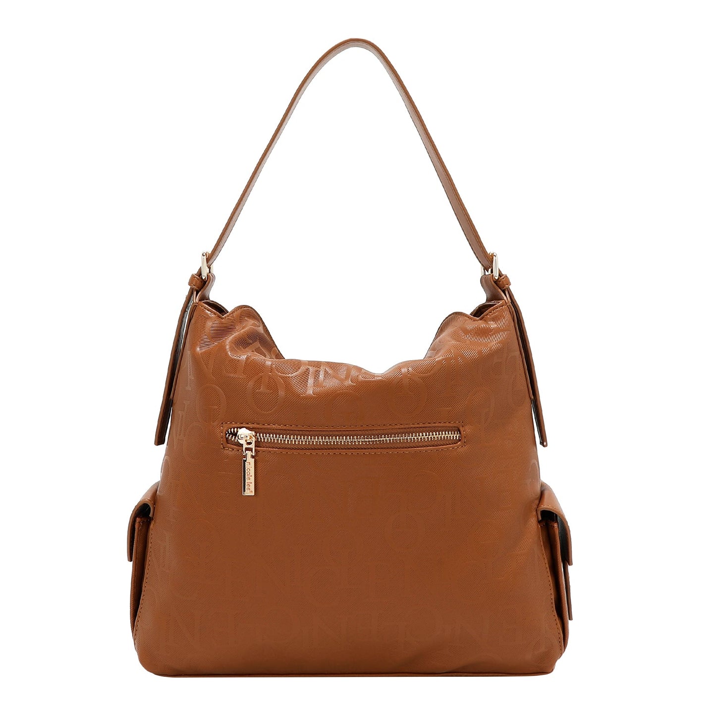 BOLSO DE HOMBRO GRANDE ELEGANCIA EN RELIEVE (MARRON)-4