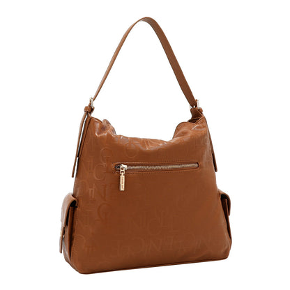BOLSO DE HOMBRO GRANDE ELEGANCIA EN RELIEVE (MARRON)-3
