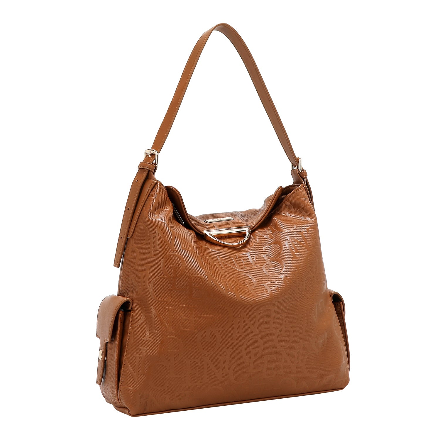 BOLSO DE HOMBRO GRANDE ELEGANCIA EN RELIEVE (MARRON)-1