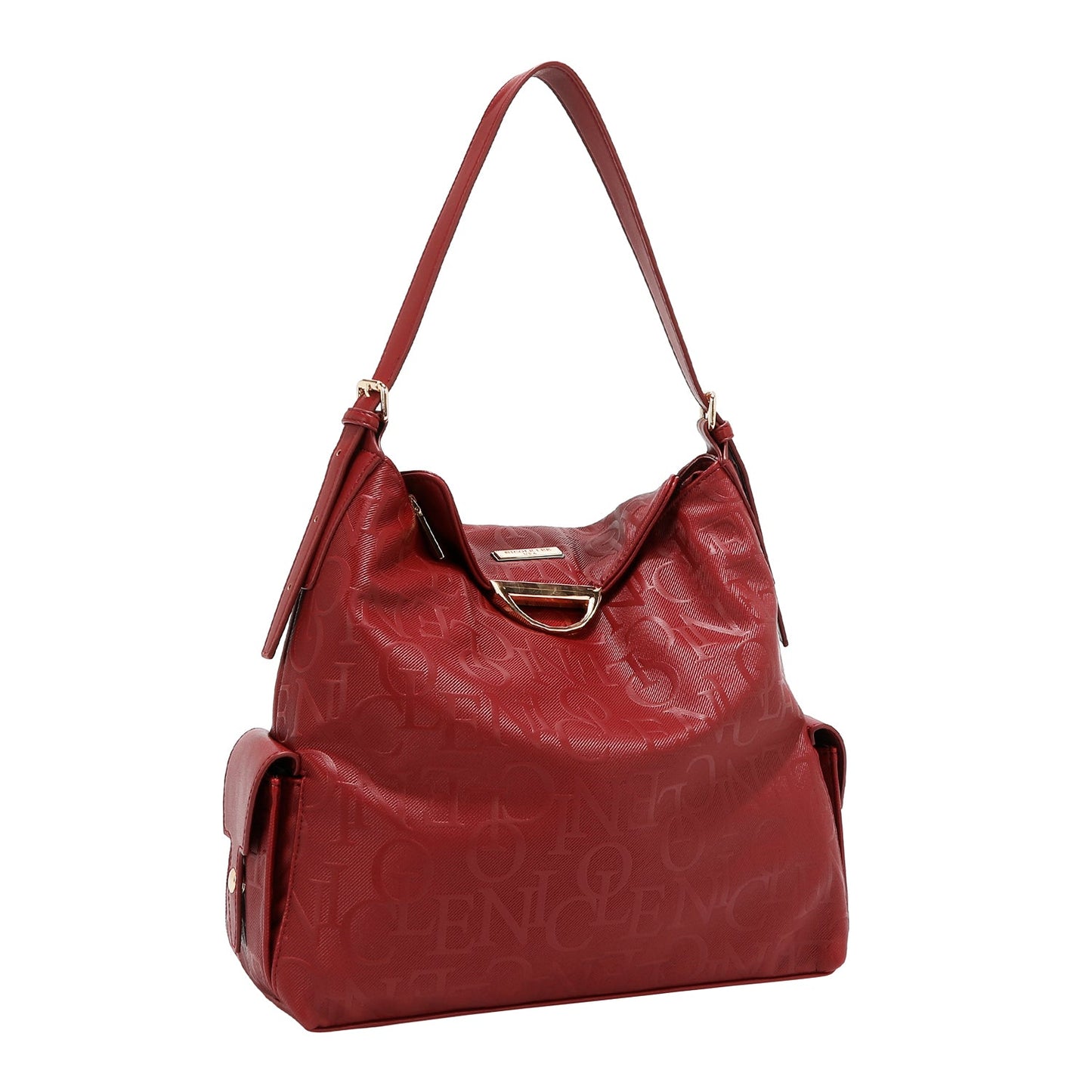 BOLSO DE HOMBRO GRANDE ELEGANCIA EN RELIEVE (ROJO)-1