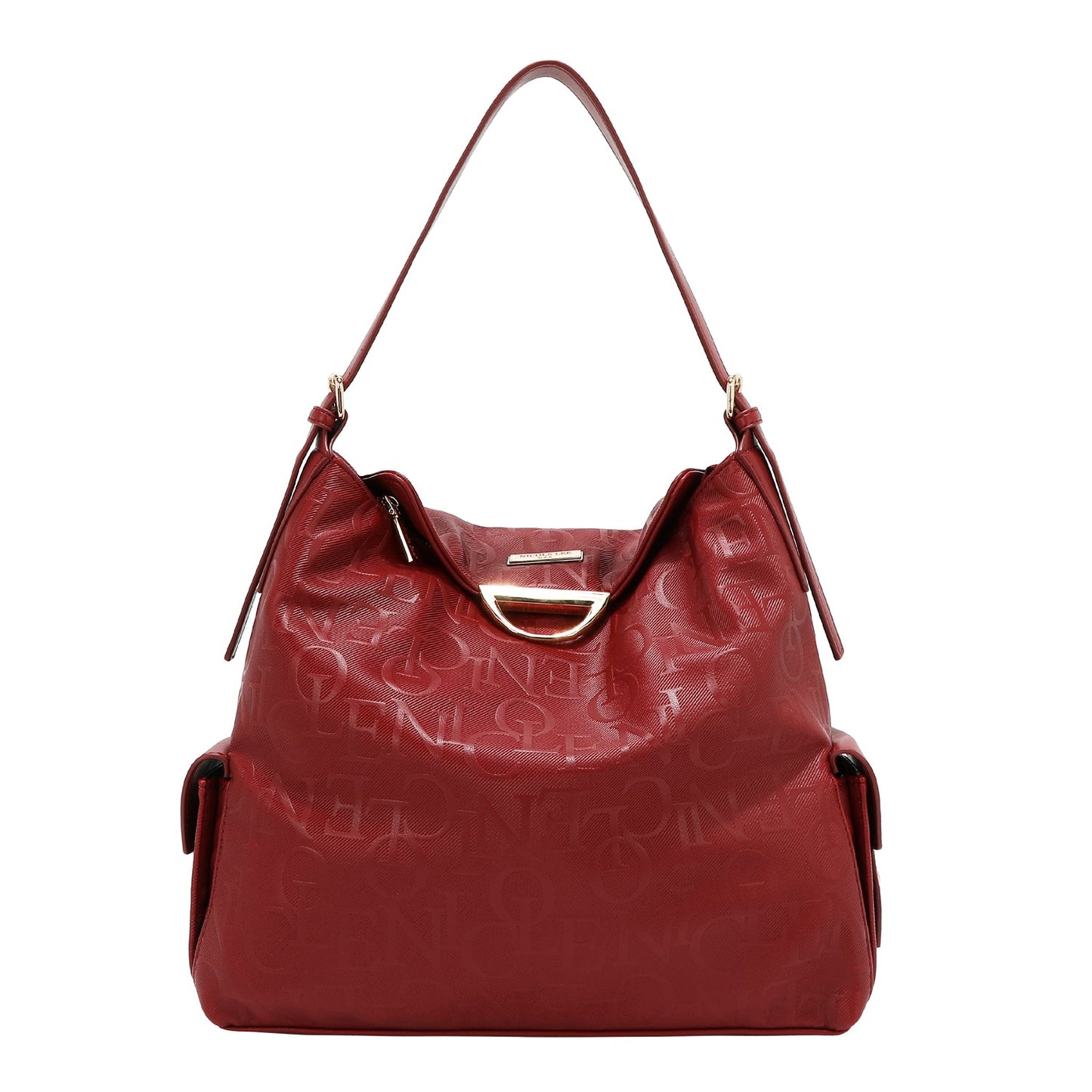 BOLSO DE HOMBRO GRANDE ELEGANCIA EN RELIEVE (ROJO)-0