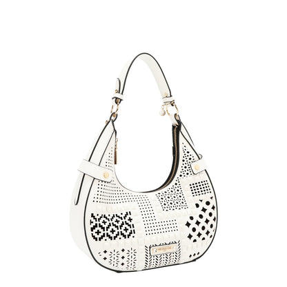 BOLSO DE HOMBRO CON RECORTE GEOMÉTRICO (BLANCO)-2