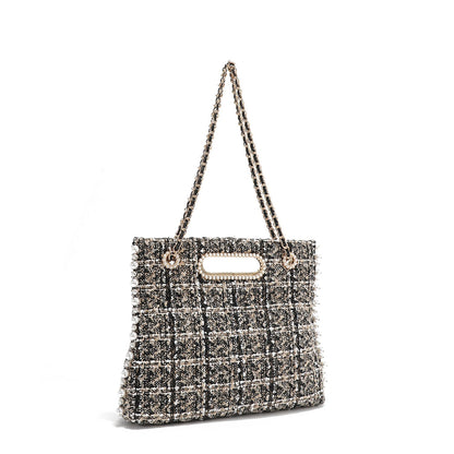 BOLSO CLUTCH ESTILO TWEED (BEIGE)-3