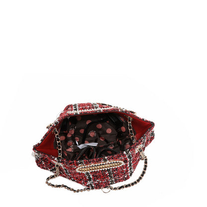 BOLSO CLUTCH ESTILO TWEED (BEIGE)-2