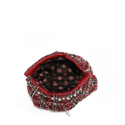 BOLSO DE HOMBRO ESTILO TWEED (NEGRO)-2