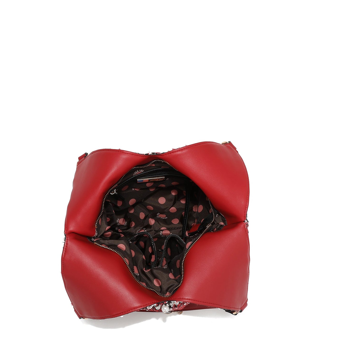 BOLSO HOBO GRANDE ESTILO TWEED (NEGRO)-2